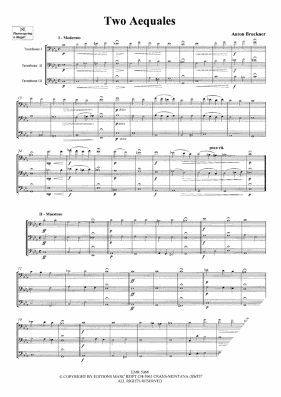 Aequale I & II Trombone Trio scores gallery preview page 3