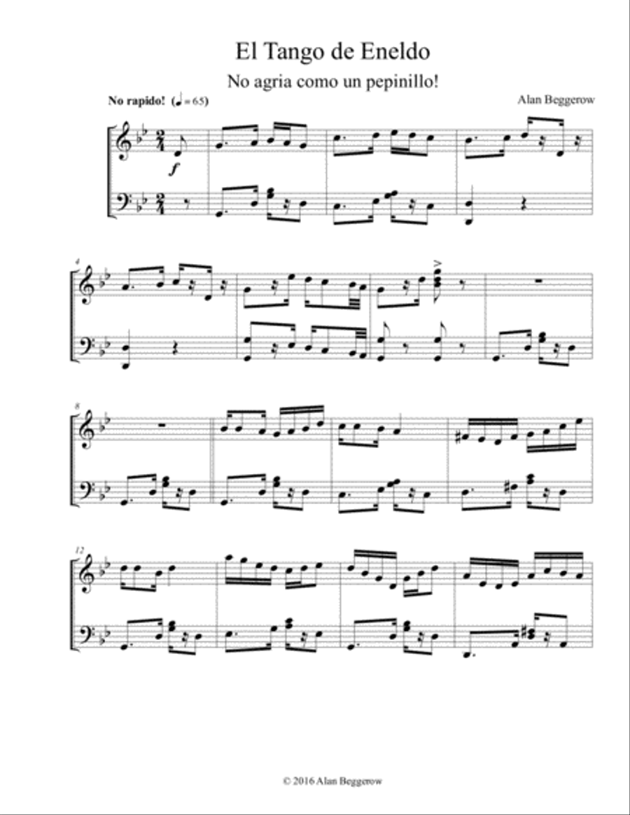 El Tango de Eneldo Piano Solo scores gallery preview page 2