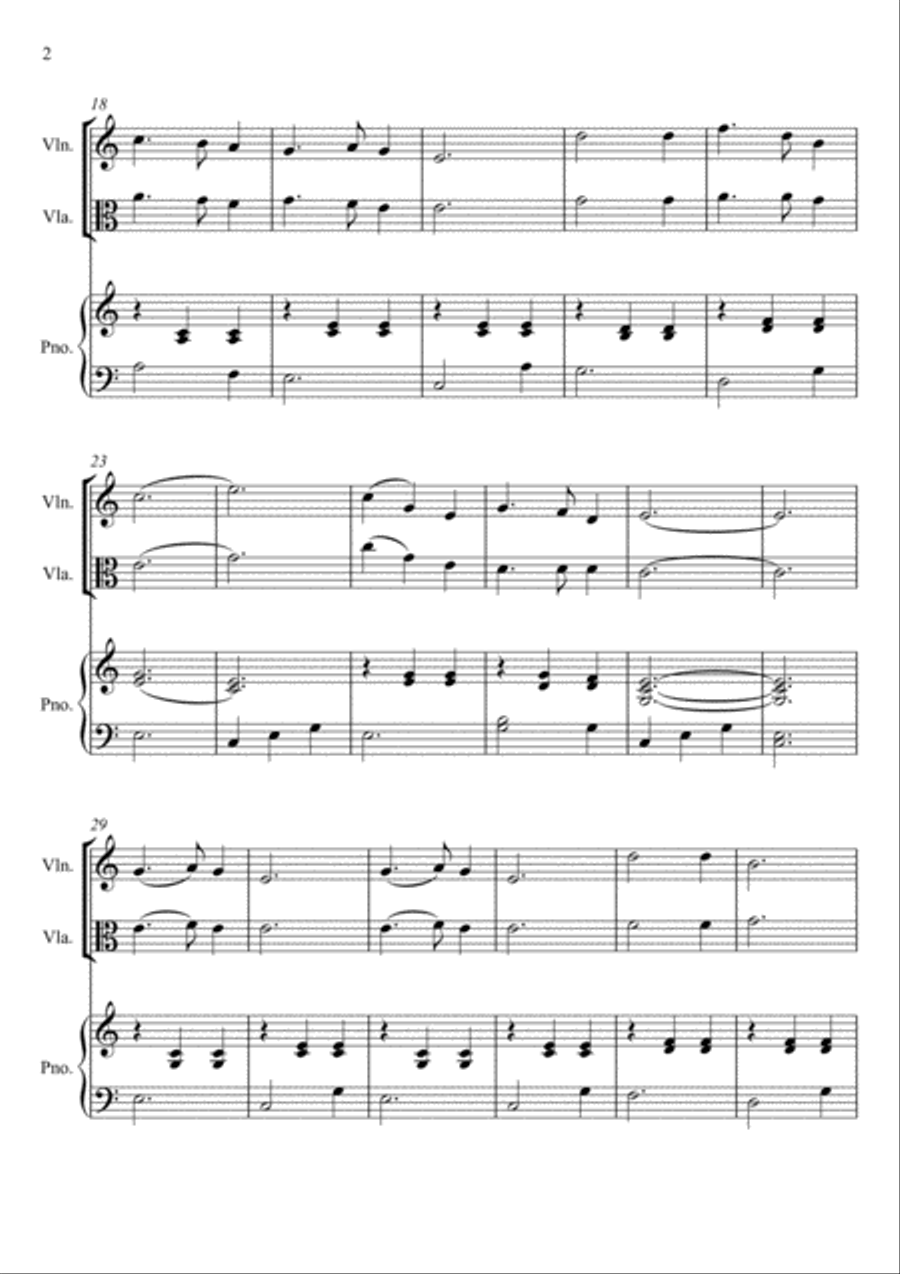 Franz Gruber - Silent Night (Violin and Viola Duet) Small Ensemble scores gallery preview page 2