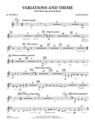 Variations And Theme (for Flute Solo And Band) - Bb Trumpet 3