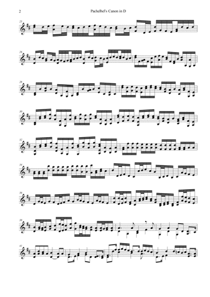 Canon in D for solo violin by Johann Pachelbel Violin Solo - Digital Sheet Music