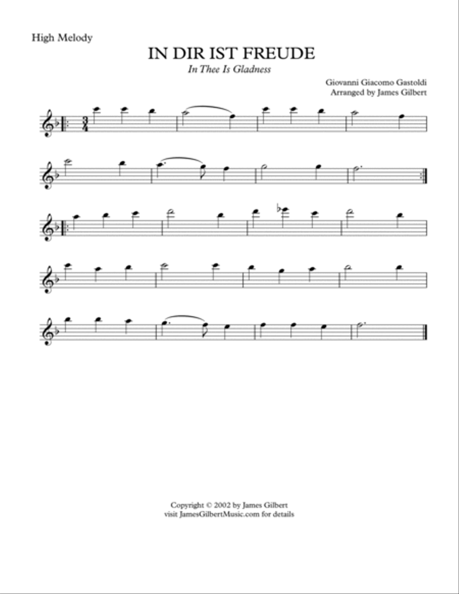 IN DIR IST FREUDE (In Thee Is Gladness) Small Ensemble scores gallery preview page 2