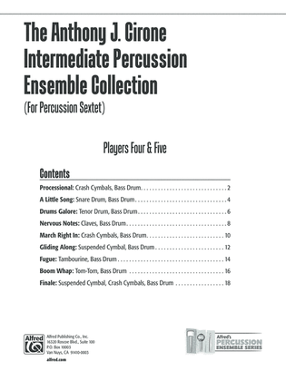 Book cover for The Anthony J. Cirone Intermediate Percussion Ensemble Collection: 4th & 5th Percussion