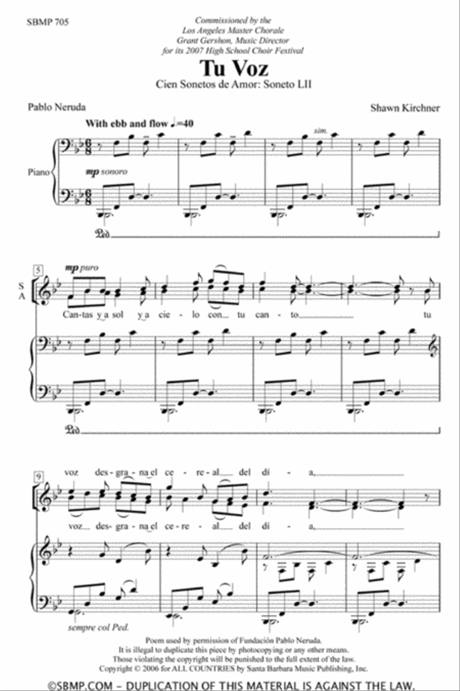 Tu Voz - SATB Octavo 4-Part scores gallery preview page 2