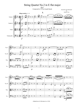 Haydn - String Quartet No.2 in E flat major Op.1 - Complete Score and Parts