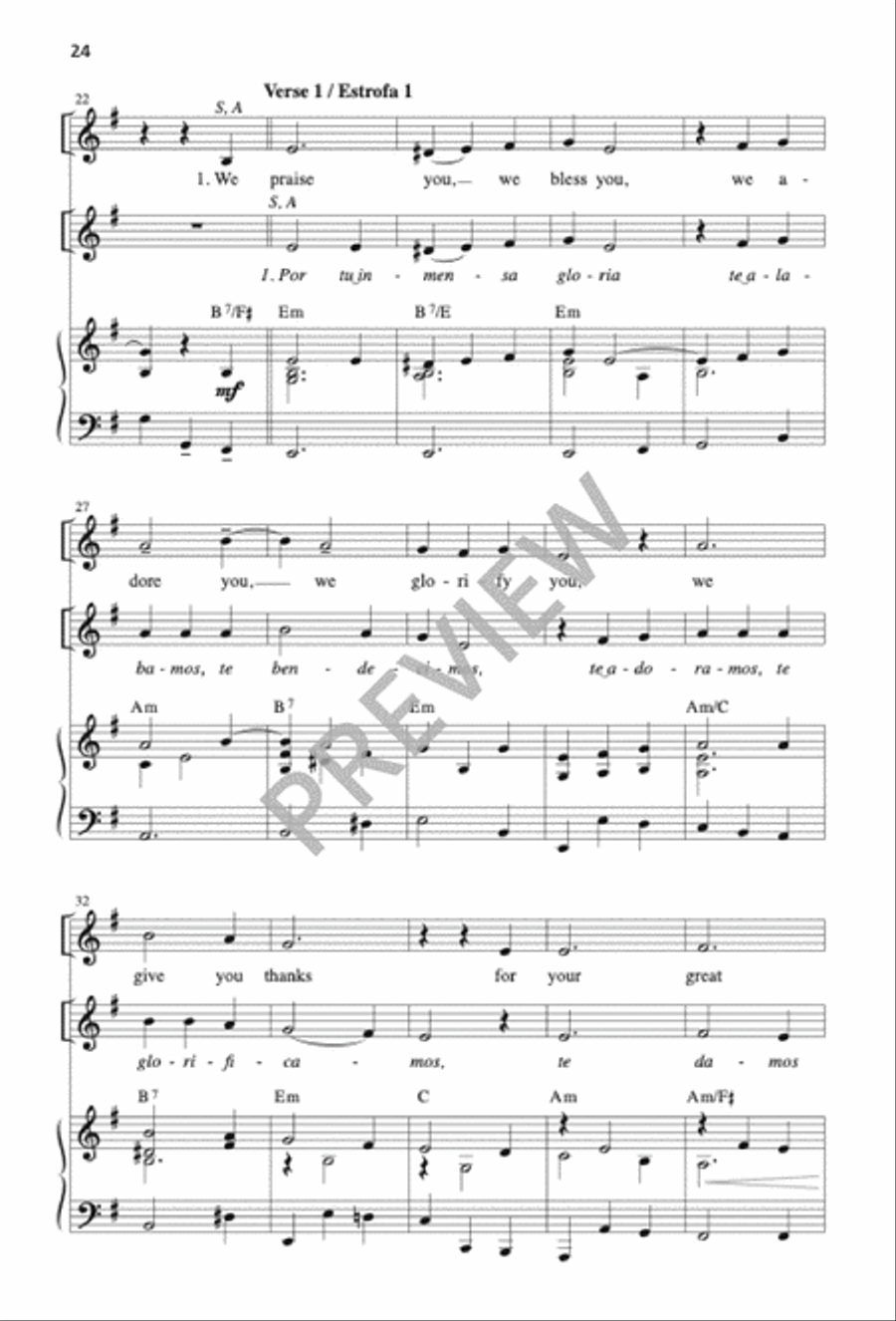 Mass of the Sun of Justice / Misa Sol de Justicia 4-Part scores gallery preview page 24