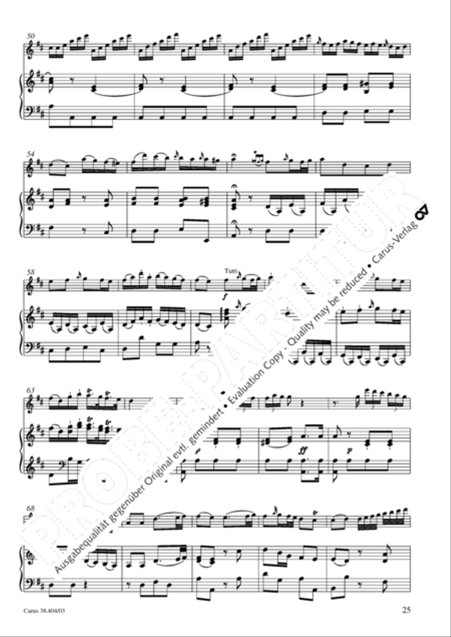 Concerto for Flute in D major (Concerto per il Flauto traverso in D / Flotenkonzert in D) Flute Solo scores gallery preview page 26