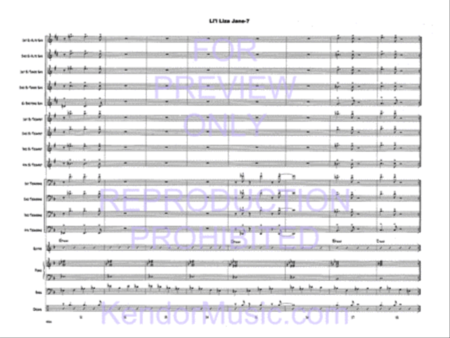 Li'l Liza Jane (Full Score) Jazz Ensemble scores gallery preview page 9