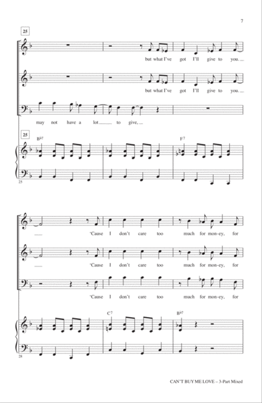 Can't Buy Me Love Can't Buy Me Love 3-Part scores gallery preview page 5
