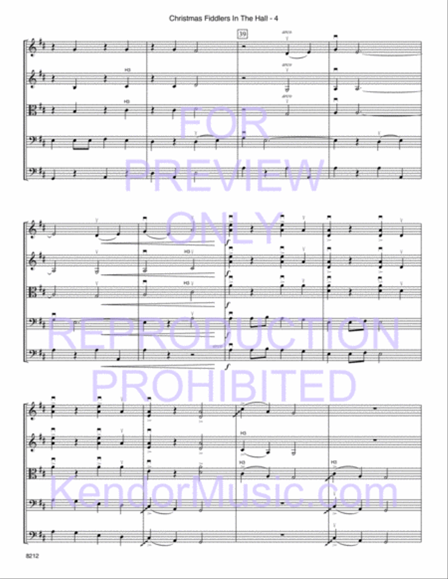 Christmas Fiddlers In The Hall String Orchestra scores gallery preview page 5