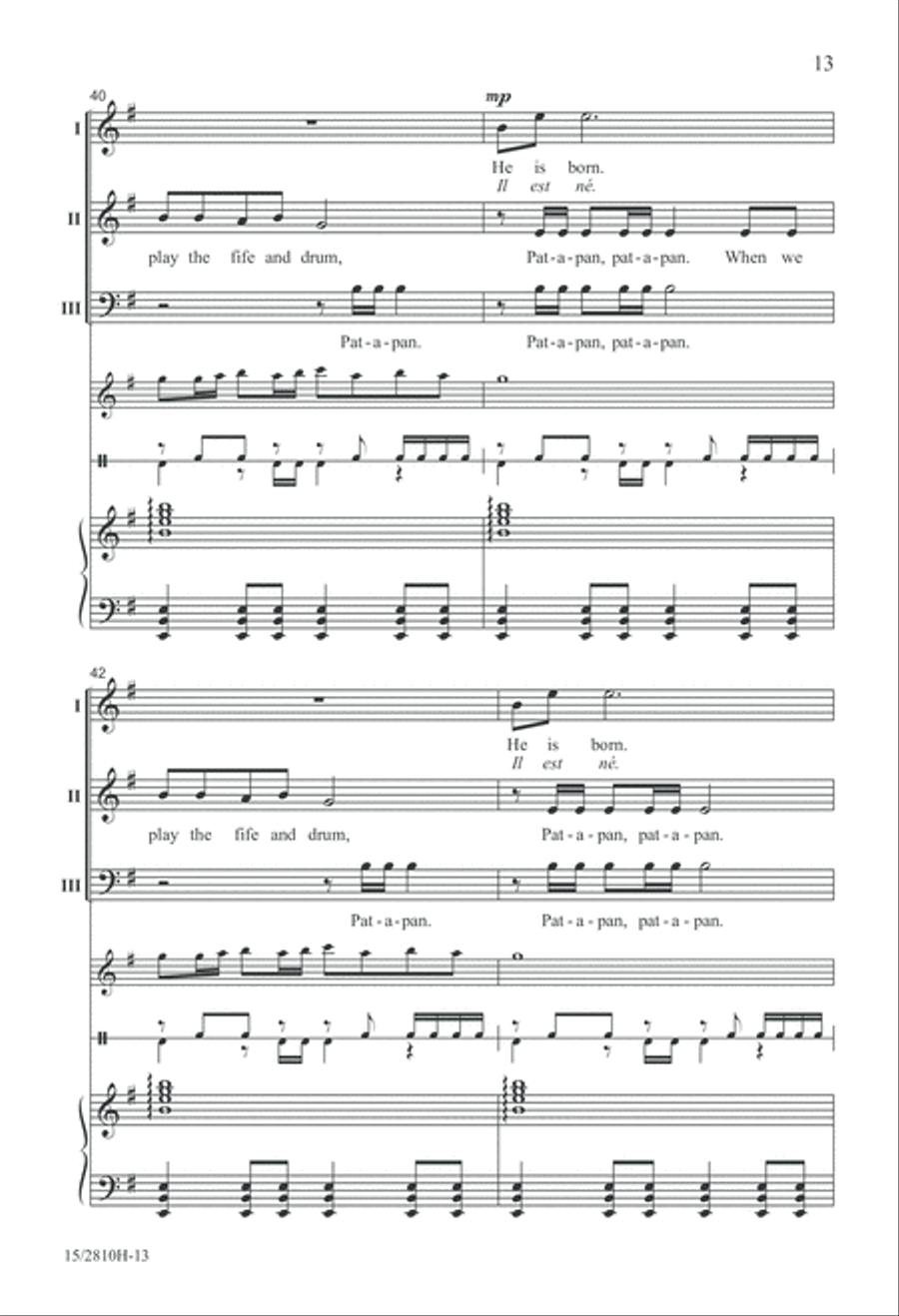 He Is Born with Pat-a-pan 3-Part scores gallery preview page 14