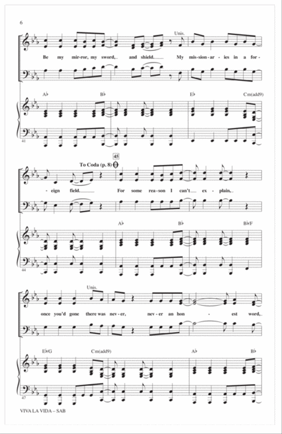 Viva La Vida (arr. Mark Brymer) 3-Part scores gallery preview page 5