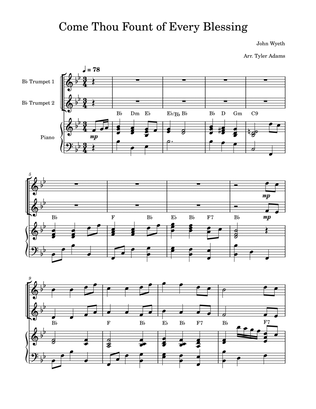 Come Thou Fount of Every Blessing (Trumpet Duet)