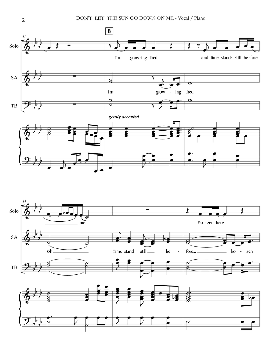 Don't Let The Sun Go Down On Me Divisi scores gallery preview page 2