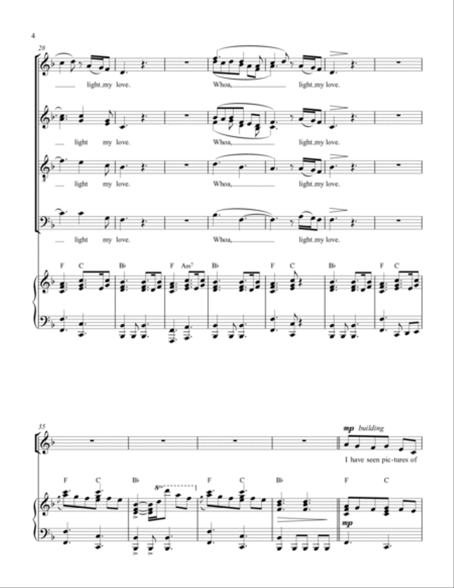 Light My Love Light My Love 4-Part scores gallery preview page 4