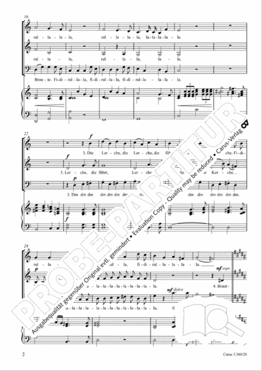 Ein Vogel wollte Hochzeit machen 3-Part scores gallery preview page 3