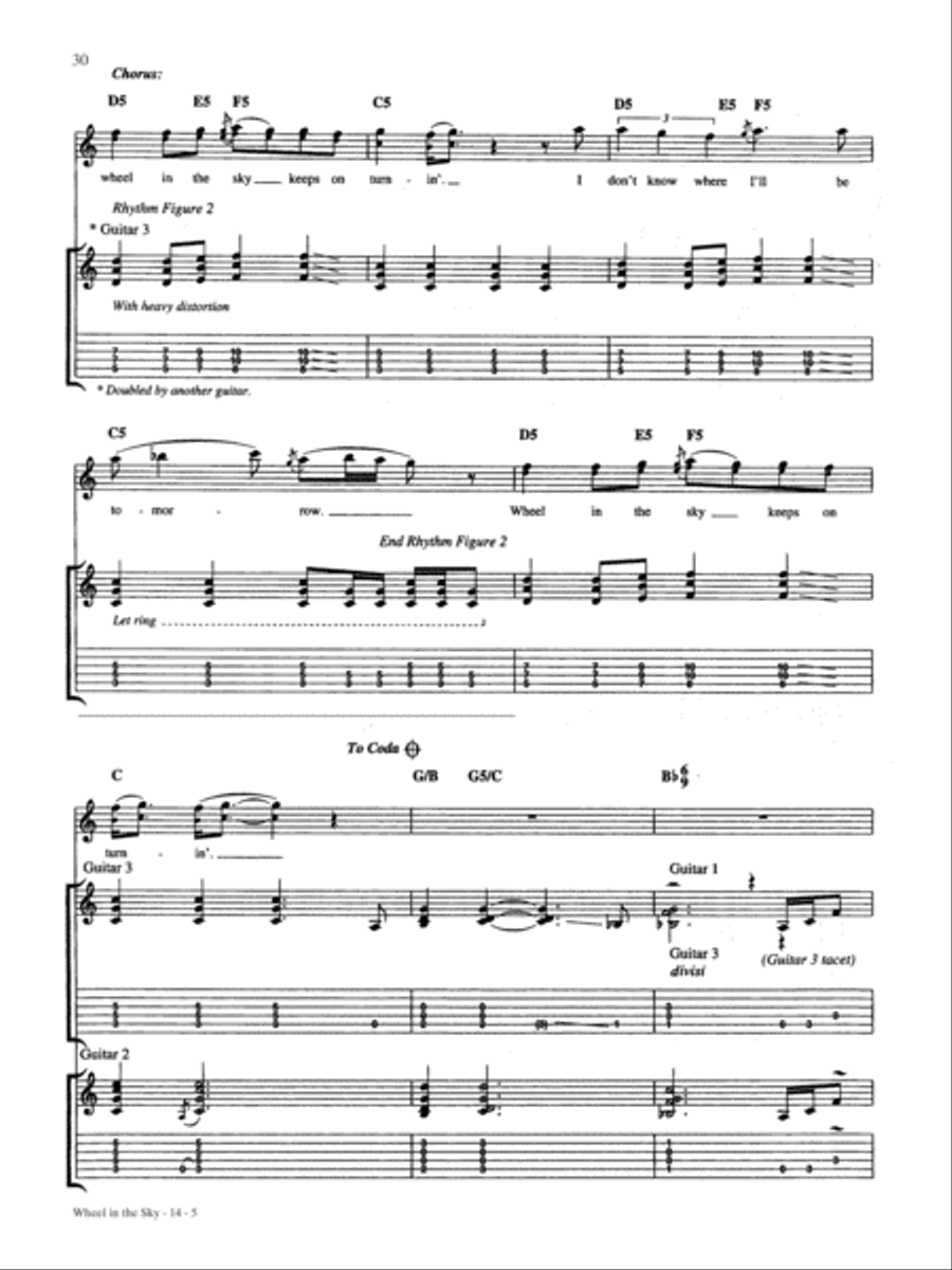 Wheel in the Sky Guitar Tablature scores gallery preview page 5
