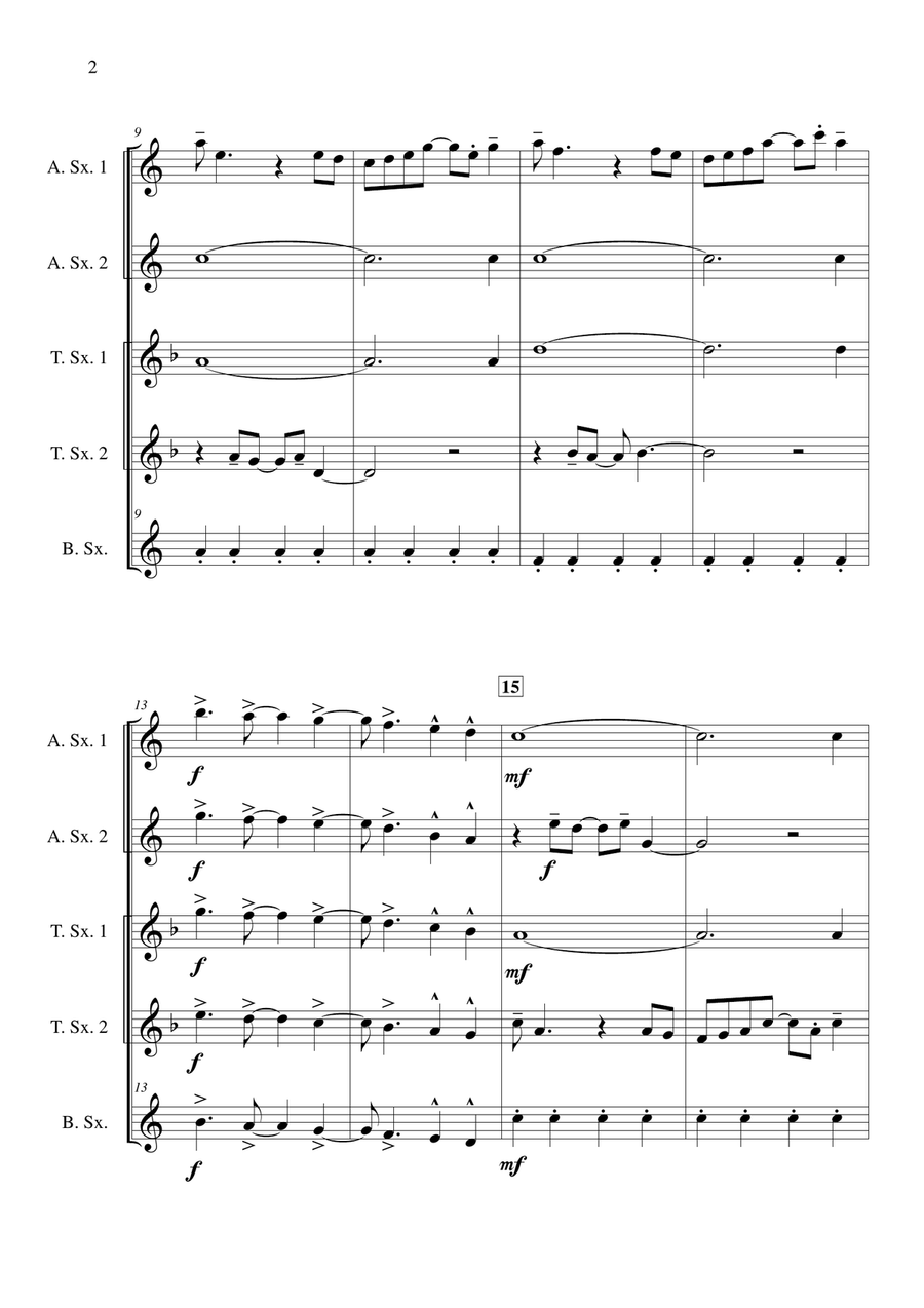 Y.M.C.A. Saxophone Quintet scores gallery preview page 3