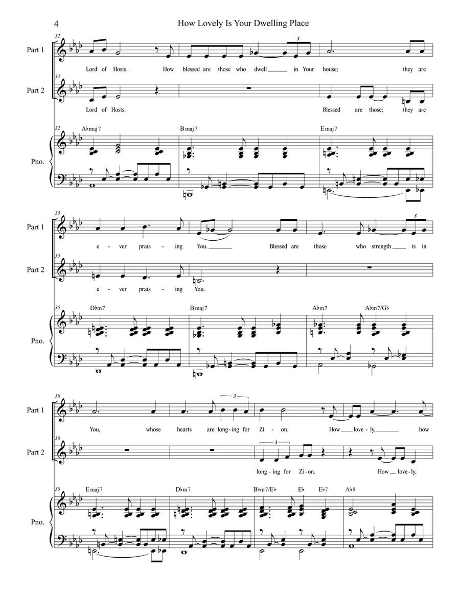 How Lovely Is Your Dwelling Place (2-part choir) 2-Part scores gallery preview page 4