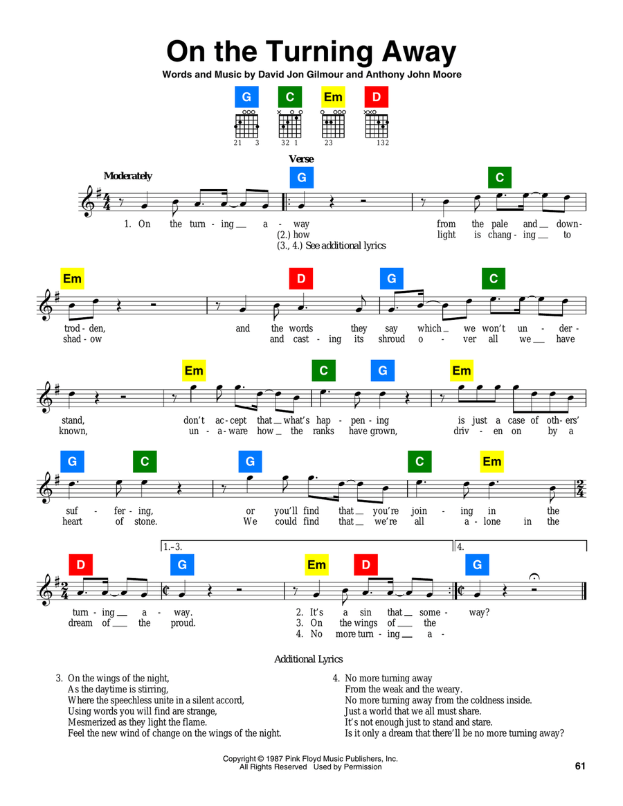 On The Turning Away On The Turning Away Acoustic Guitar scores gallery preview page 1