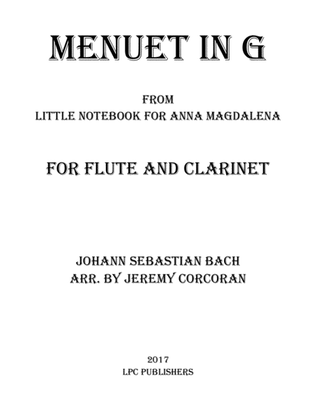 Book cover for Menuet in G for Flute and Clarinet