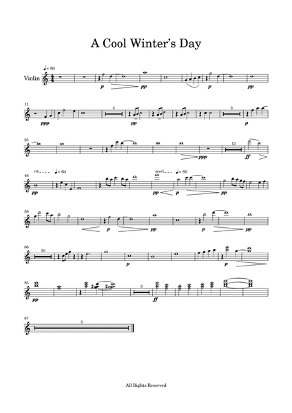 A Cool Winter’s Day- Violin Part