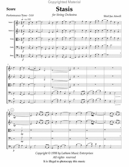 Stasis for String Orchestra - Score image number null