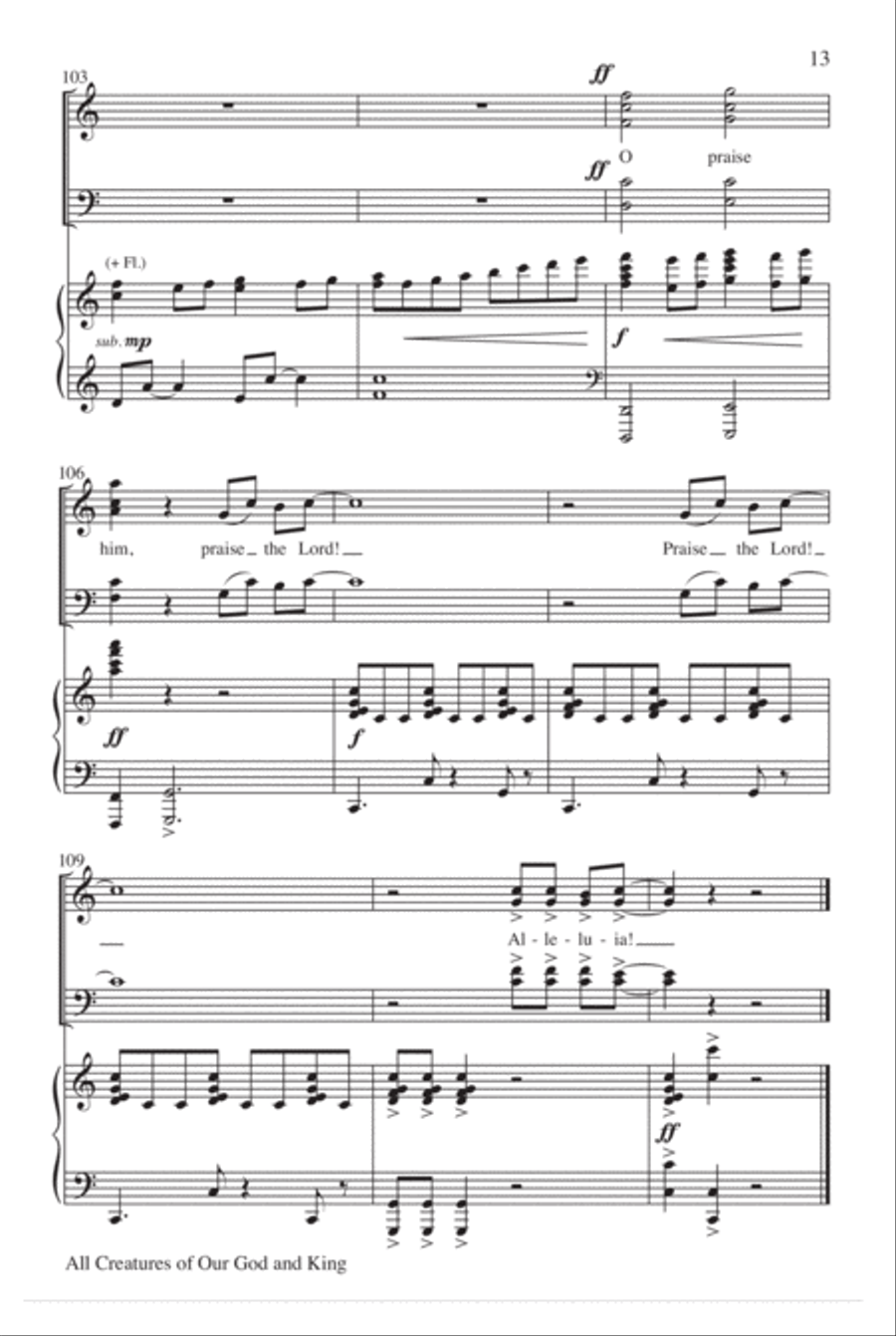 All Creatures of Our God and King 4-Part scores gallery preview page 13