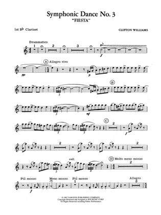 Book cover for Symphonic Dance No. 3 ("Fiesta"): 1st B-flat Clarinet