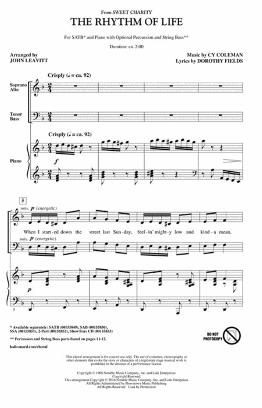 The Rhythm of Life Choir scores gallery preview page 2
