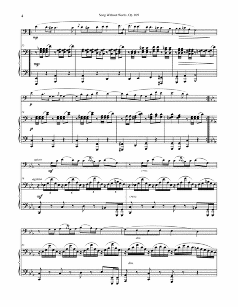 Song Without Words, Op. 109 for Trombone & Piano