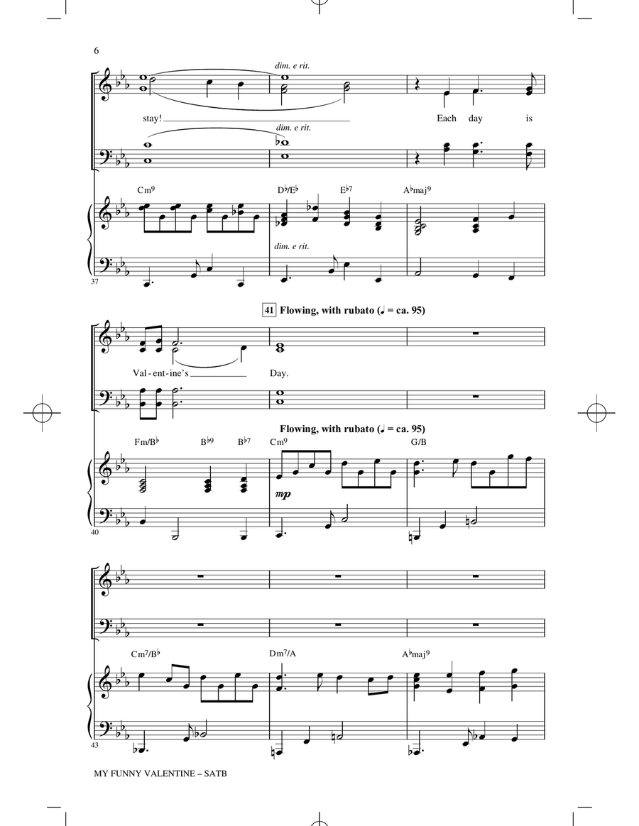 My Funny Valentine (arr. Mac Huff) 4-Part scores gallery preview page 5