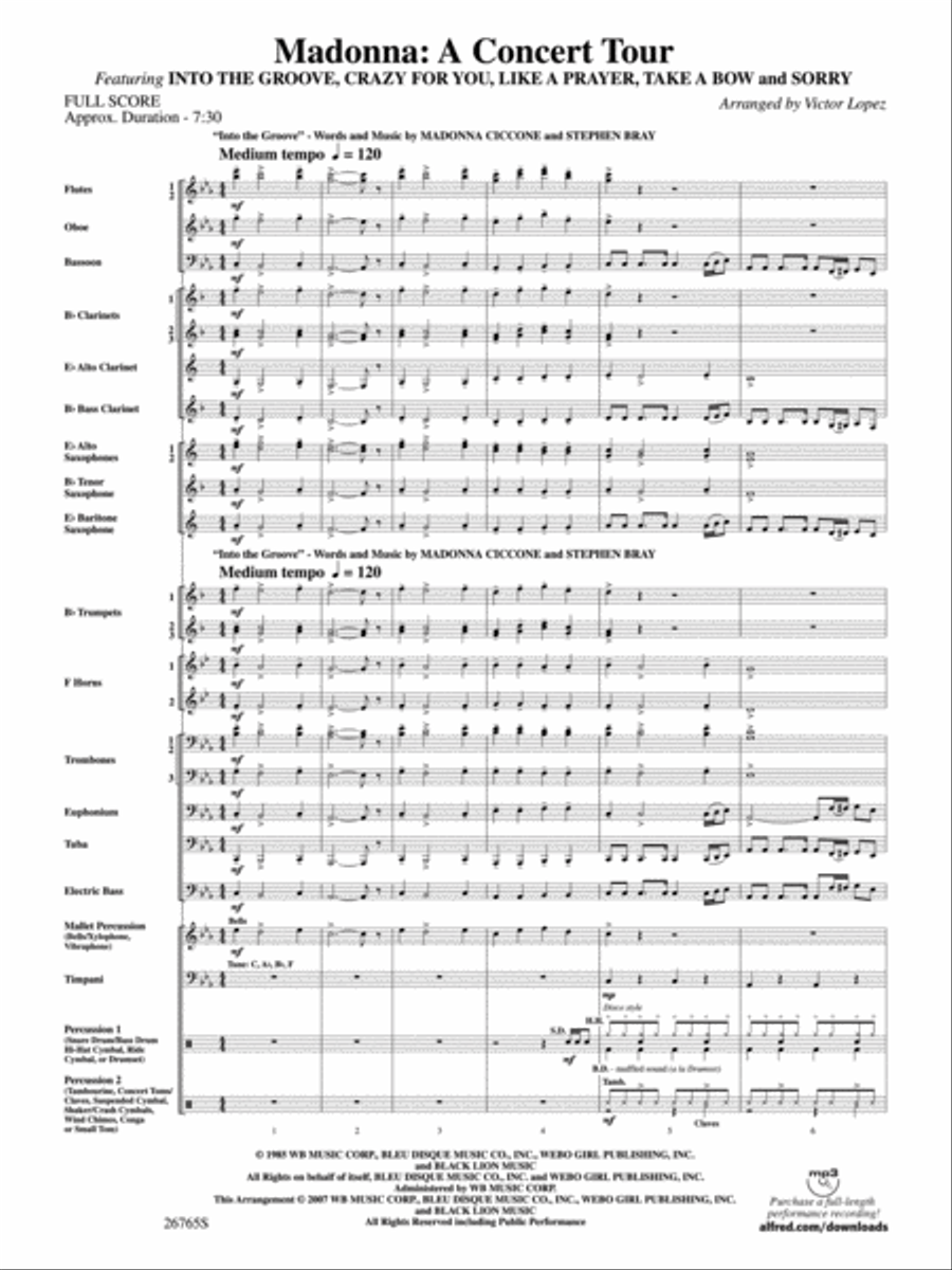 Madonna: A Concert Tour Concert Band scores gallery preview page 2
