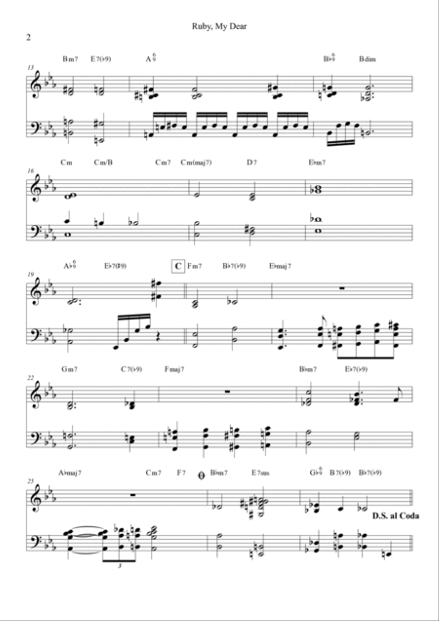 Ruby, My Dear Piano, Vocal, Guitar scores gallery preview page 2