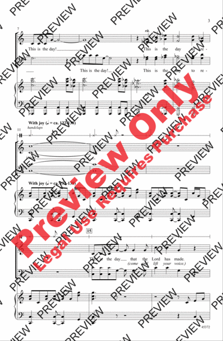 This Is the Day! 4-Part scores gallery preview page 3