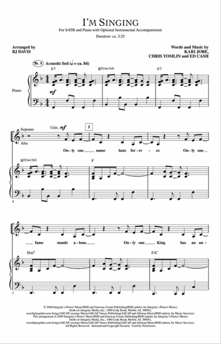 I'm Singing 4-Part scores gallery preview page 2