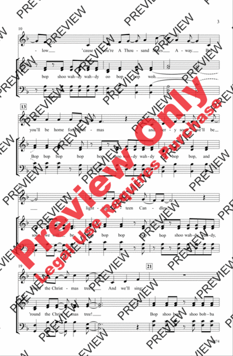 A Doo-Wop Christmas (With You) 4-Part scores gallery preview page 3