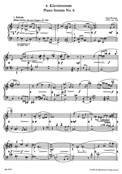 Sechste Klaviersonate, Op. 128