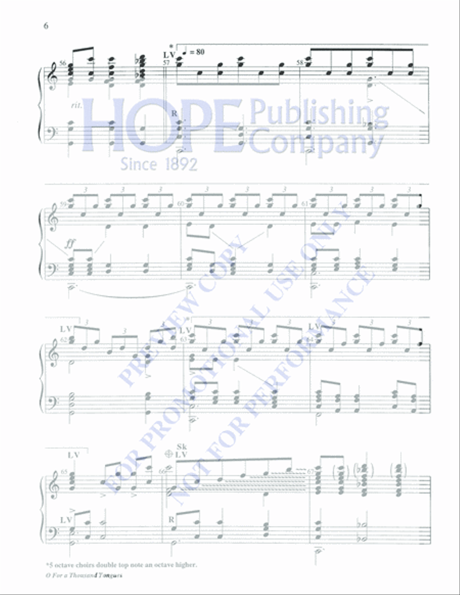 O for a Thousand Tongues 5-Octaves scores gallery preview page 6