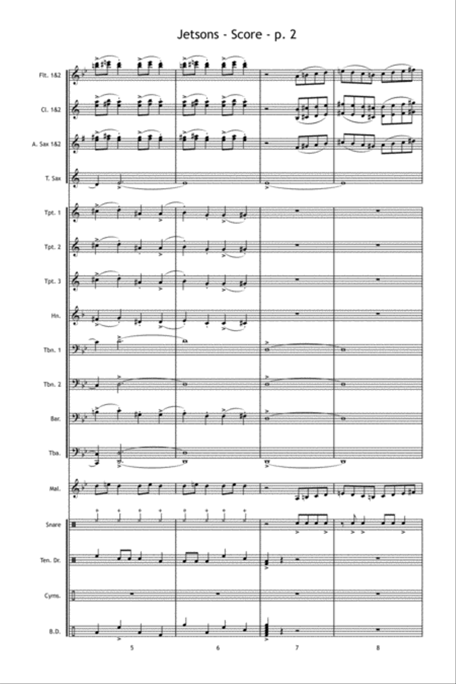 Jetsons Jetsons Marching Band scores gallery preview page 3