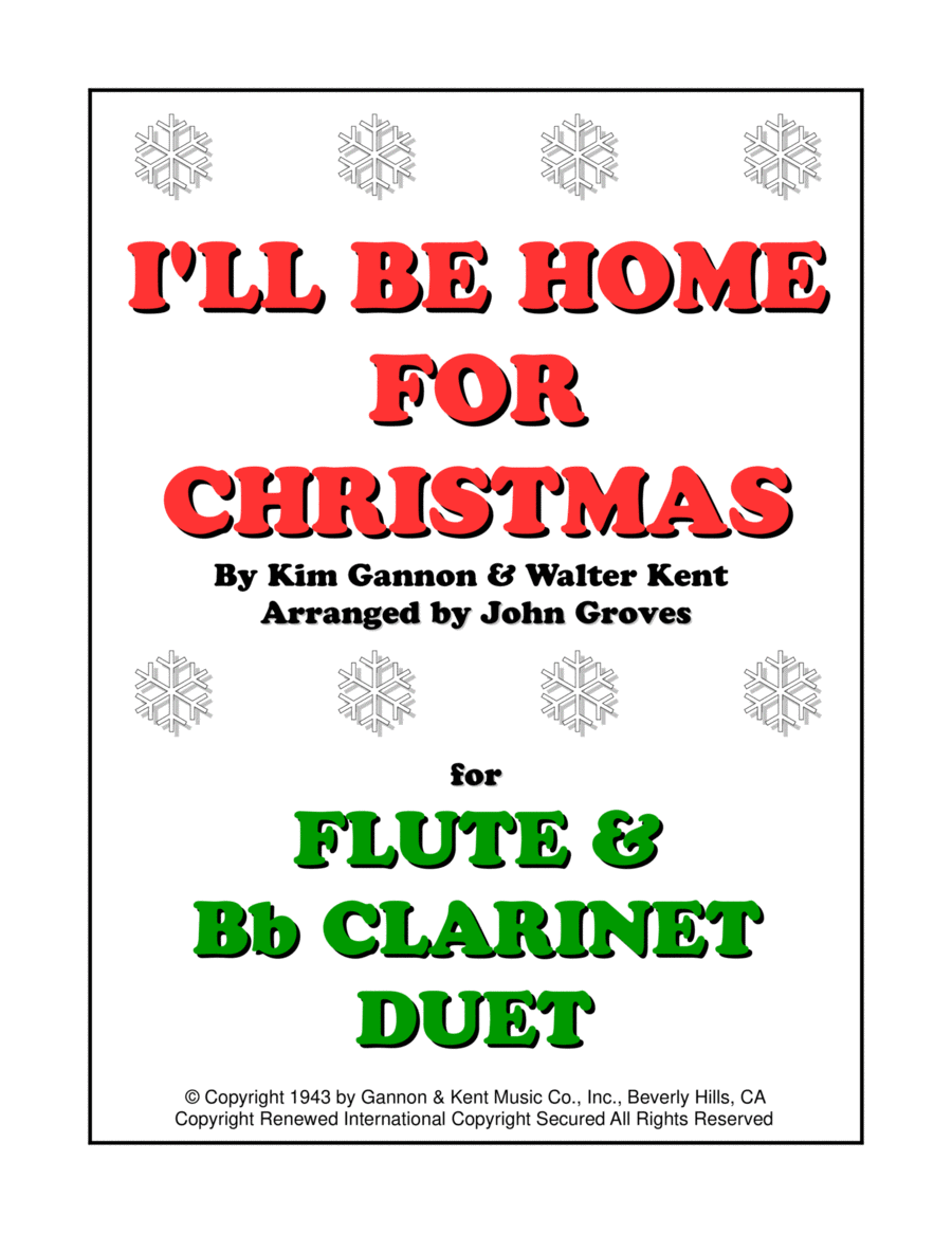 I'll Be Home For Christmas Woodwind Duet scores gallery preview page 1