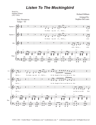 Book cover for Listen To The Mockingbird (Vocal Trio - (SSA)