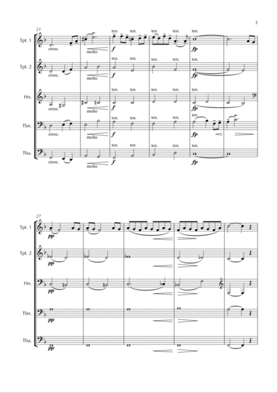 Våren | Last Spring Våren | Last Spring Brass Ensemble scores gallery preview page 3