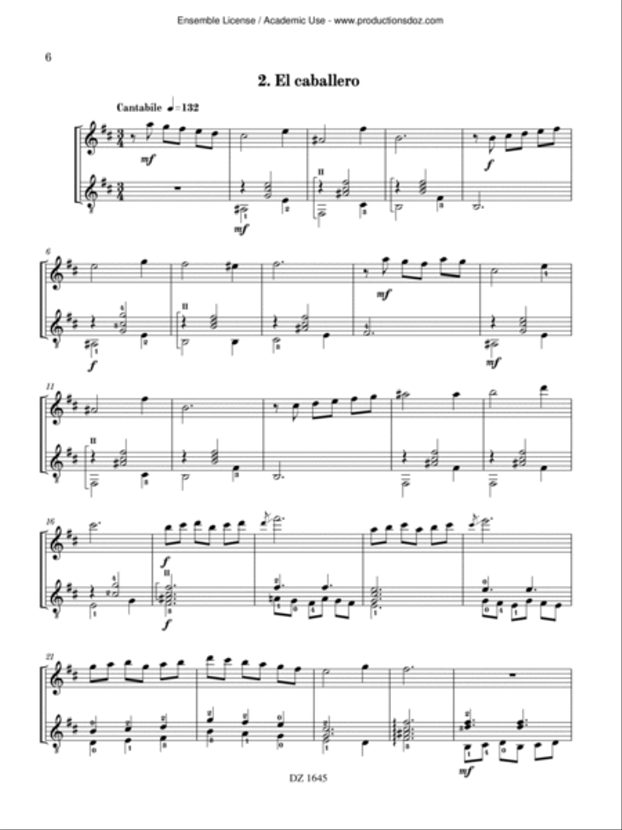 Sur les traces de Don Quichotte Classical Guitar scores gallery preview page 6