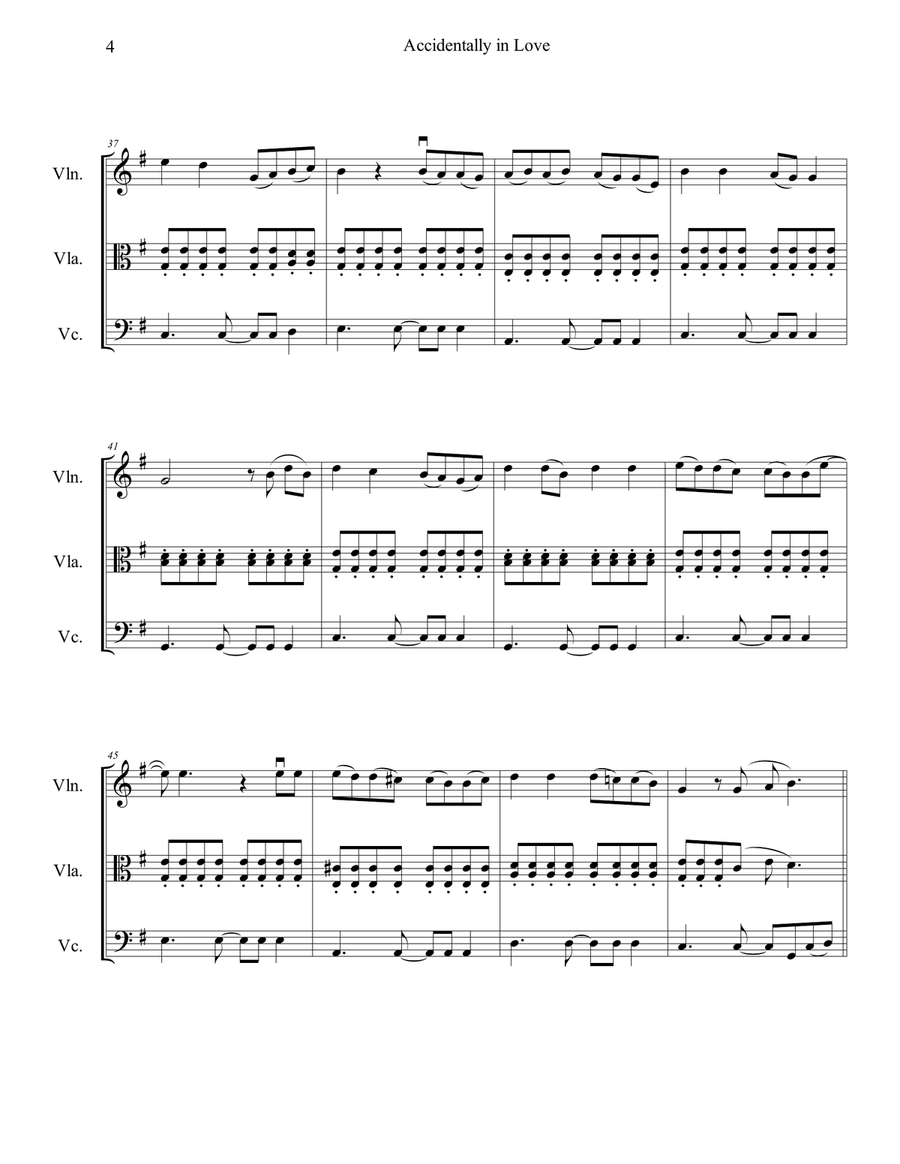 Accidentally In Love String Trio scores gallery preview page 5