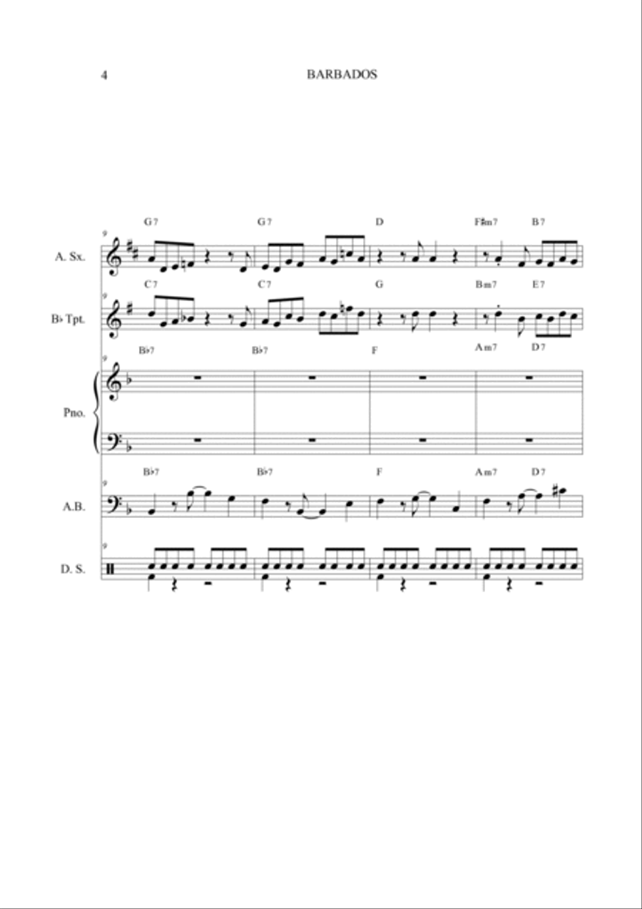Barbados Barbados Jazz Ensemble scores gallery preview page 4