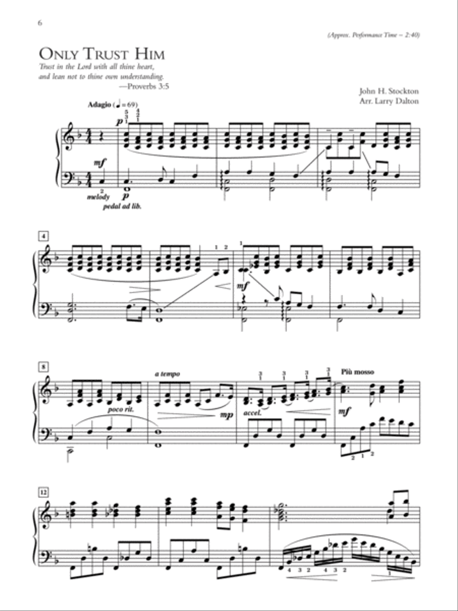 Trust in Him Trust in Him Piano Solo scores gallery preview page 4