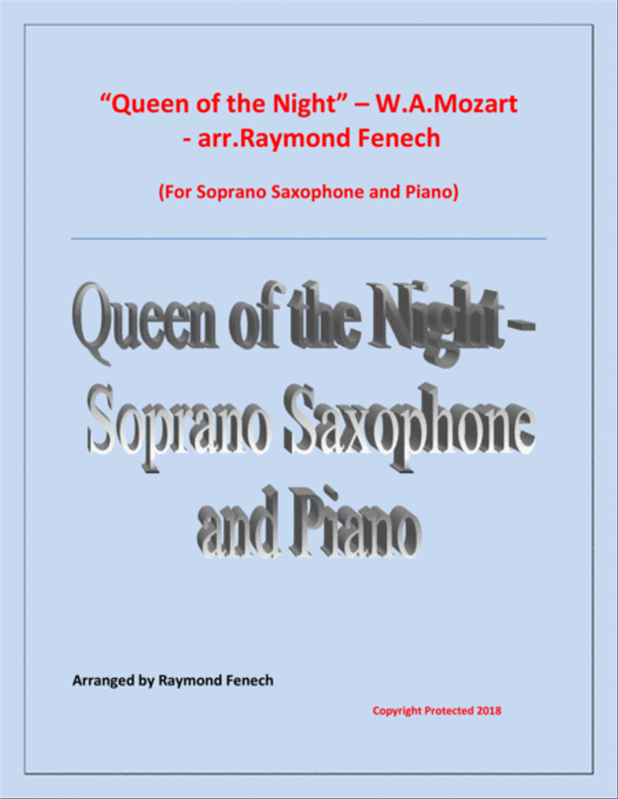Queen of the Night - From the Magic Flute - Soprano Sax and Piano Chamber Orchestra scores gallery preview page 1