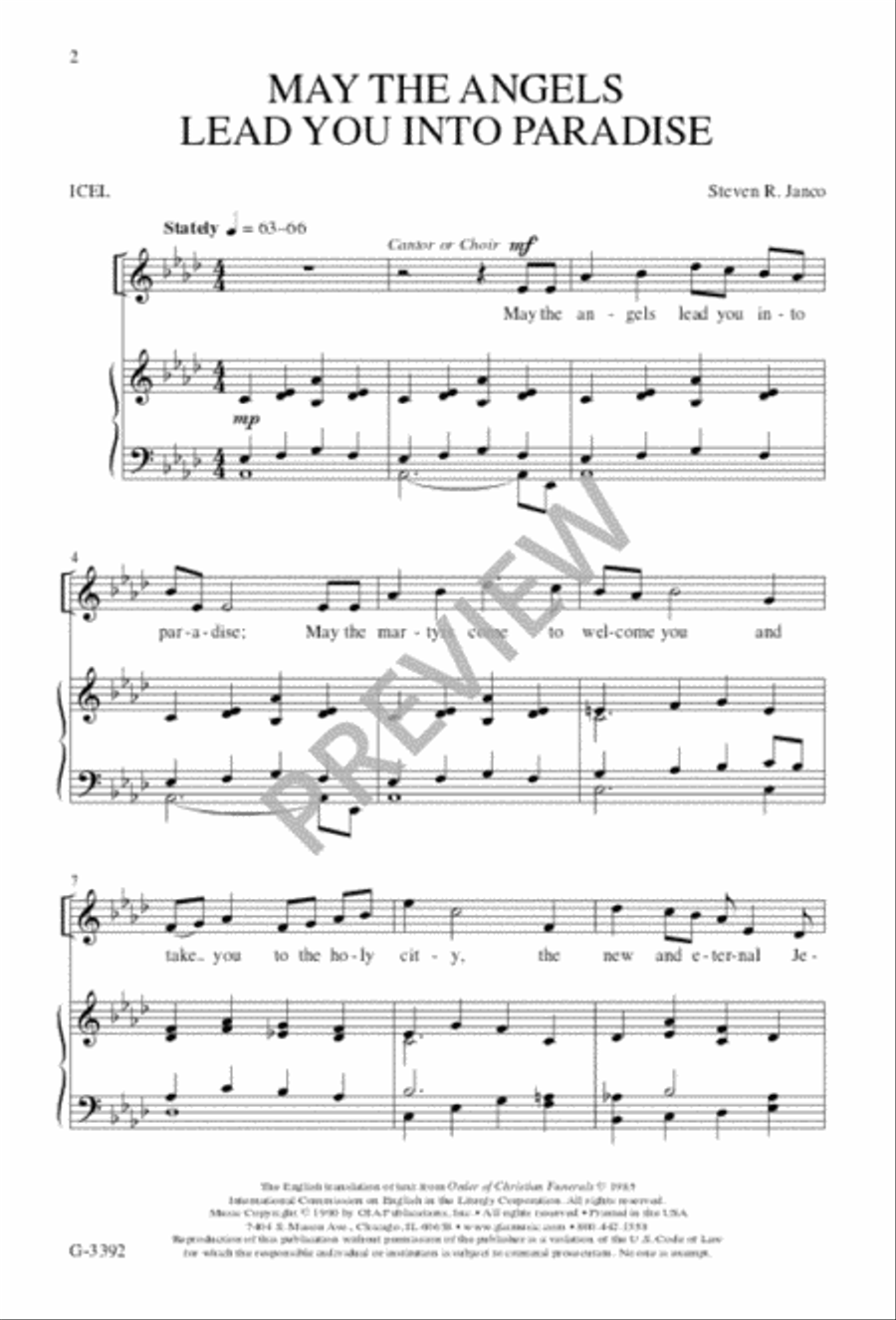 May the Angels Lead You into Paradise Unison Choir scores gallery preview page 3