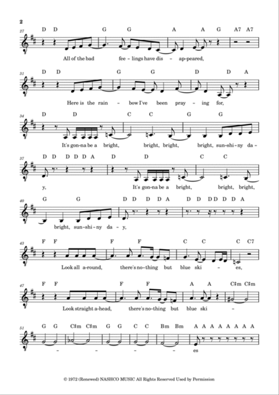 I Can See Clearly Now I Can See Clearly Now Piano, Vocal, Guitar scores gallery preview page 2